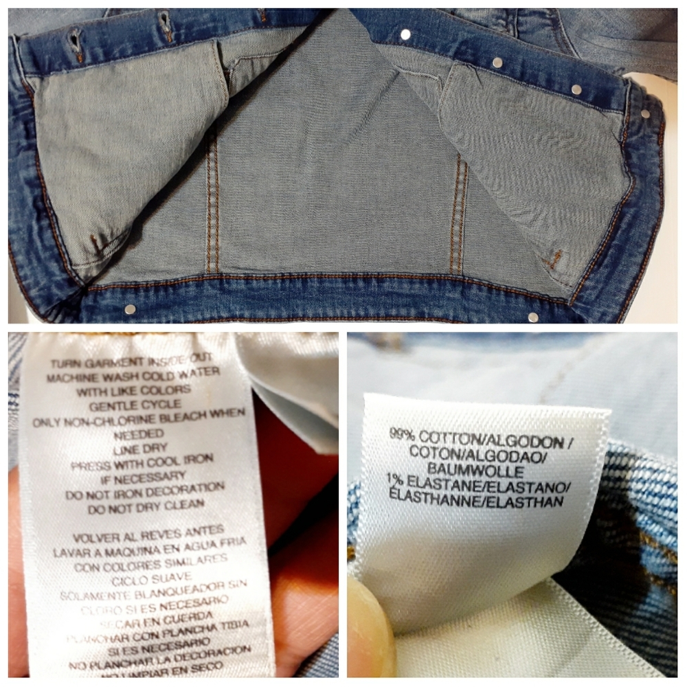πHP!ππNEW RACHEL Rachel Roy Silver Cuff Denim Jacket - Picture 5 of 10